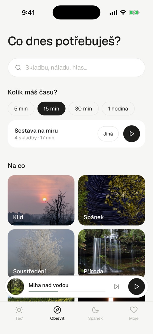 Objevit: sestava na míru podle času