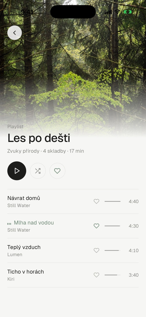 Playlist Les po dešti